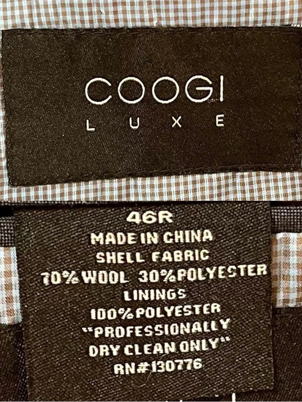 COOGI Luxe Blue Pinstripe Wool Blend Sport Coat Blazer 46R